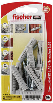fischer Dübel SX 8x40 GKS