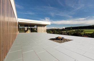 Braun Beton Terrassenplatte Trend Line