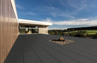 Braun Beton Terrassenplatte Trend Line