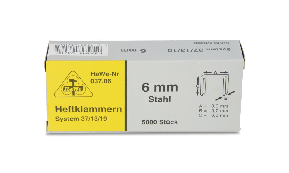 HaWe Heftklammern 6 mm fr 37/13