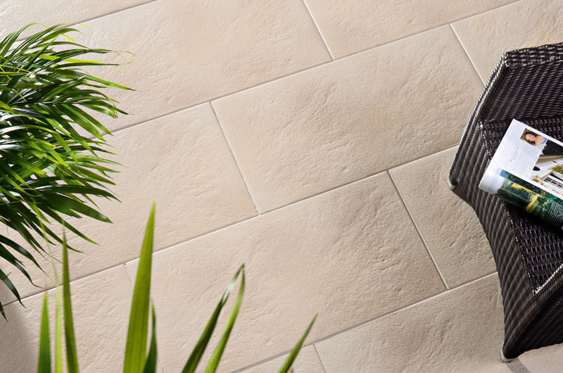 Braun Beton Terrassenplatte Clean Stone 400x400x40 mm, beschichtet,  OberflÃ¤che R10, Terra-beige Nr. 204