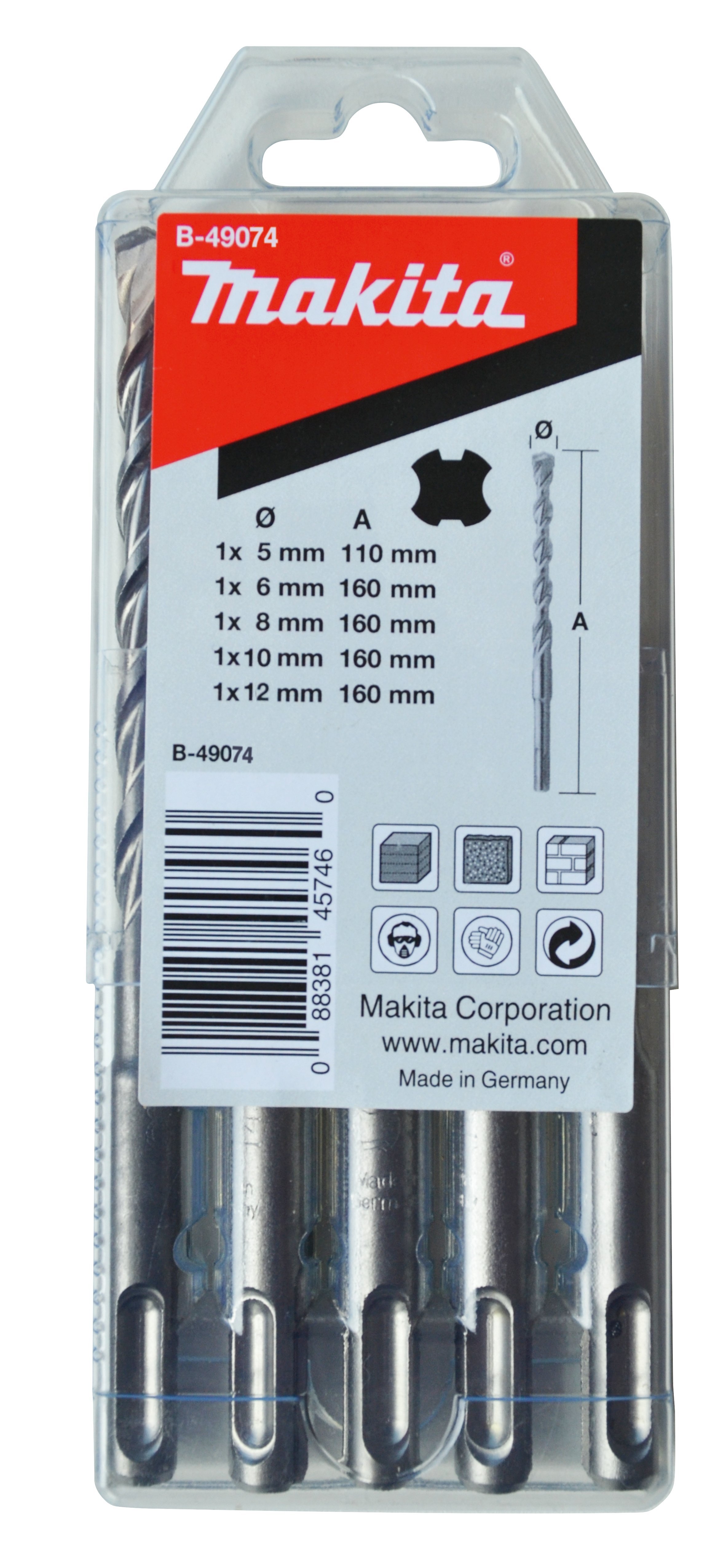 Makita Bohrer Set SDS Vplus B-49074