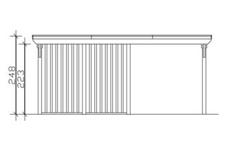 Skan Holz Carport Emsland 613x846 BSH-Fichte, ALU-Flachdach, cm, lasiert Abstellraum, mit schiefergrau