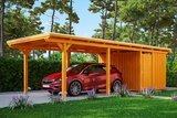Skan Holz Carport Emsland Abmessung: 354x846 cm Farbe: Eiche hell