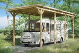 Skan Holz Caravan Carport Emsland Maße: 404x846 cm Farbe: Natur