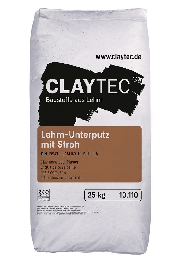 Claytec Lehm-Unterputz mit Stroh