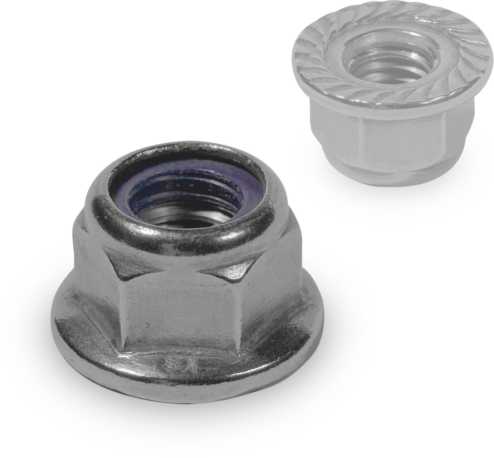 Self-locking hexagon nut serration M8