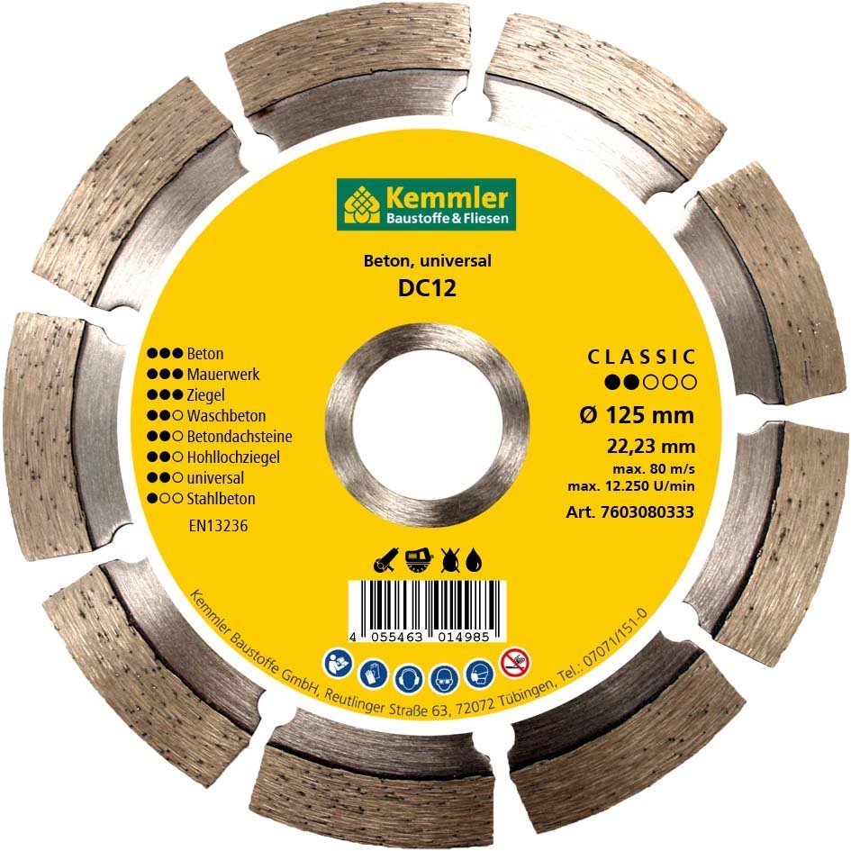 Kemmler DC12 Diamant Trennscheibe DN125