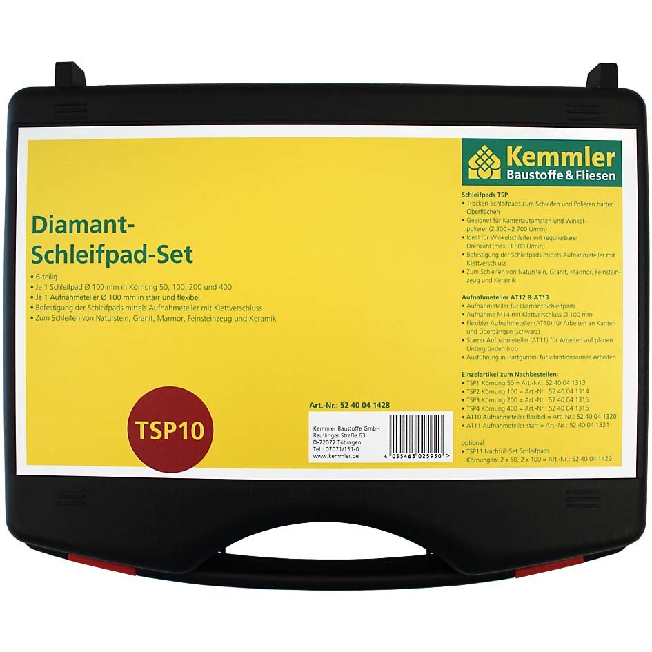 Kemmler TSP10 Diamant Schleifpad-Set